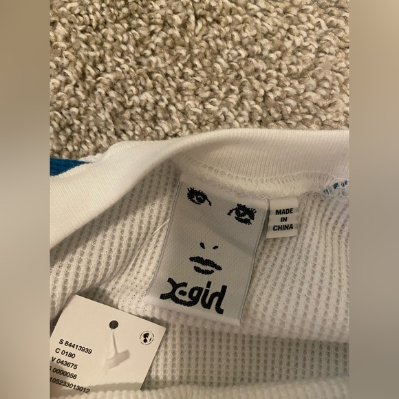 X-GIRL bicolor thermal long sleeve raglan tee - Picture 7 of 8